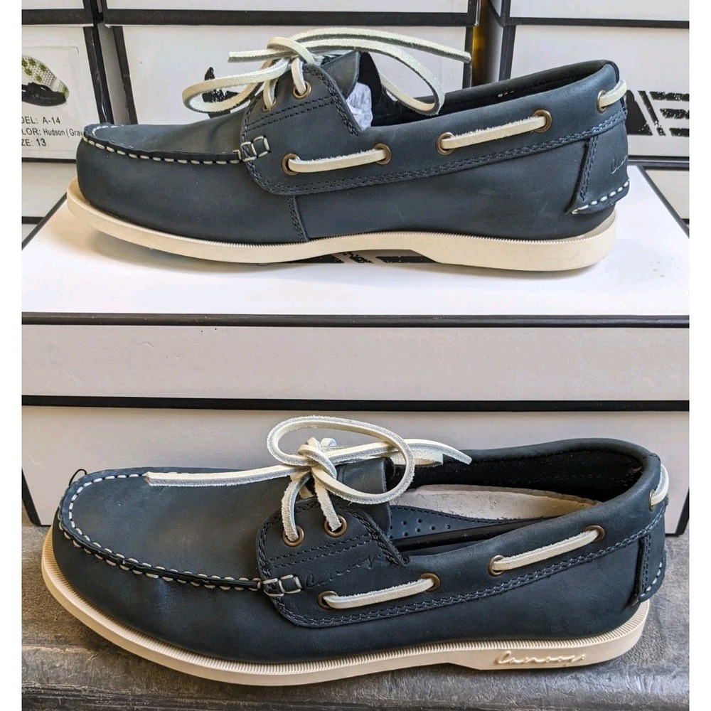 Canoos 2.0 Golf Shoes Mens 7 Navy Blue Leather Boat‎ Shoe Loafers Rubber Cleats